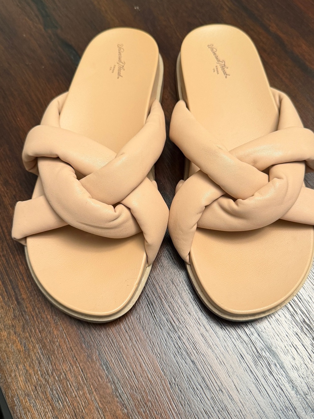Universal Thread Nude Knotted Slide Sandals